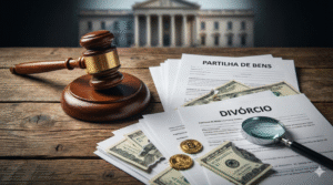 Advogado investigando ocultação de bens no divórcio e fraude na partilha.