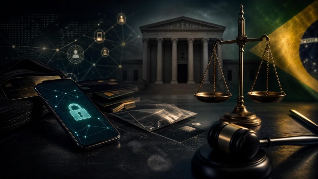 Imagem editorial sobre Lei 15.397/2026, furto, roubo, fraude digital e defesa criminal em Campo Grande MS