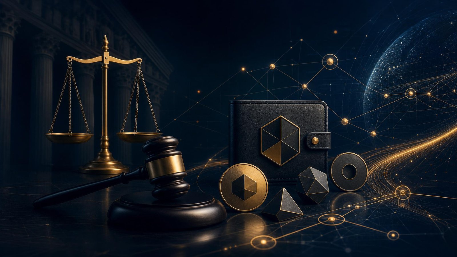 Arte editorial sobre Lei Antifacção, custódia de criptoativos, blockchain e defesa criminal em Campo Grande MS